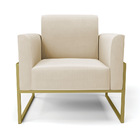 Kit 2 Poltronas Base Industrial Alta Dourado Marisa Suede - B