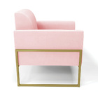 Kit 2 Poltronas Base Industrial Alta Dourado Marisa Suede Ros