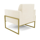 Kit 2 Poltronas Base Industrial Alta Dourado Marisa Veludo -