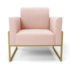 Kit 2 Poltronas Base Industrial Alta Dourado Marisa Veludo Ro