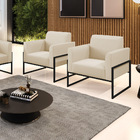 Kit 2 Poltronas Base Industrial Alta Preto Marisa Corino Bege