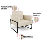 Kit 2 Poltronas Base Industrial Alta Preto Marisa Corino Bege