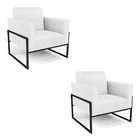 Kit 2 Poltronas Base Industrial Alta Preto Marisa Corino Bran