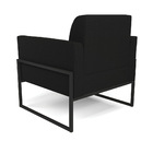 Kit 2 Poltronas Base Industrial Alta Preto Marisa Linho Preto