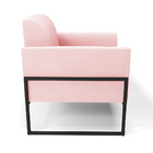 Kit 2 Poltronas Base Industrial Alta Preto Marisa Suede Rosa