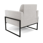 Kit 2 Poltronas Base Industrial Alta Preto Marisa Veludo Cinza