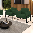 Kit 2 Poltronas Base Industrial Alta Preto Marisa Veludo - Ve