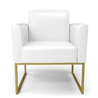 Kit 2 Poltronas Base Industrial Dourado Marisa Corano - Branco