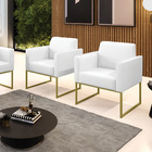 Kit 2 Poltronas Base Industrial Dourado Marisa Corano - Branco
