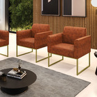 Kit 2 Poltronas Base Industrial Dourado Marisa Corano Nozes