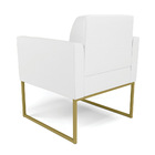 Kit 2 Poltronas Base Industrial Dourado Marisa Corino Branco