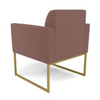 Kit 2 Poltronas Base Industrial Dourado Marisa Veludo Rosê