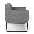 Kit 2 Poltronas Base Industrial Preto Marisa Linho - A26 Graf