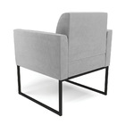 Kit 2 Poltronas Base Industrial Preto Marisa Suede - Cinza