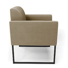 Kit 2 Poltronas Base Industrial Preto Marisa Suede - Marrom R