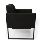 Kit 2 Poltronas Base Industrial Preto Marisa Suede - Preto