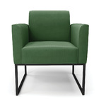 Kit 2 Poltronas Base Industrial Preto Marisa Suede Verde