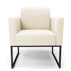 Kit 2 Poltronas Base Industrial Preto Marisa Veludo - Bege