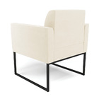 Kit 2 Poltronas Base Industrial Preto Marisa Veludo - Bege