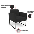 Kit 2 Poltronas Base Industrial Preto Marisa Veludo Preto