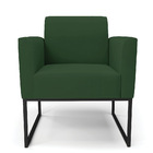 Kit 2 Poltronas Base Industrial Preto Marisa Veludo Verde D03