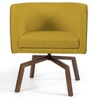 Kit 2 Poltronas Base Ka Madeira Betina B-279 Veludo Mostarda