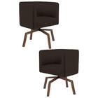 Kit 2 Poltronas Base Ka Madeira Betina C-34 Corano Marrom - D