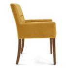 Kit 2 Poltronas Base Madeira Angel Veludo Amarelo