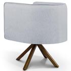 Kit 2 Poltronas Base Madeira Betina C-315 Linho Cinza