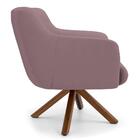 Kit 2 Poltronas Base Madeira Jade B-305 Veludo Rosê