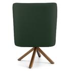 Kit 2 Poltronas Base Madeira Pérsia B-303 Suede Verde Musgo