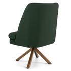 Kit 2 Poltronas Base Madeira Pérsia B-303 Suede Verde Musgo