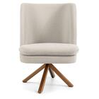 Kit 2 Poltronas Base Madeira Pérsia B-309 Suede Bege