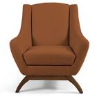 Kit 2 Poltronas Base Manu Madeira Juliet B-262 Veludo Telha-