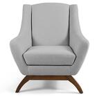 Kit 2 Poltronas Base Manu Madeira Juliet C-316 Linho Cinza -