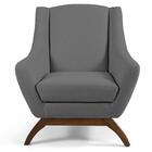 Kit 2 Poltronas Base Manu Madeira Juliet C-416 Linho Cinza Es