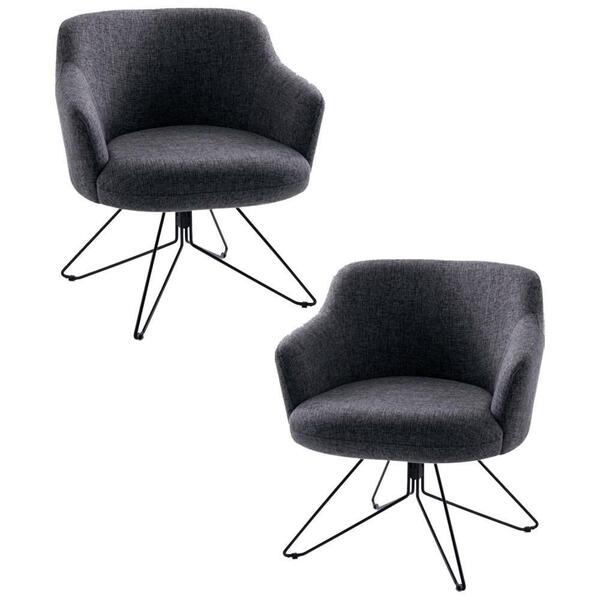 Kit 2 Poltronas Base Orby Fixa Jade C-469 Linho Mescla - Domi