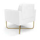 Kit 2 Poltronas Base X Industrial Dourado Marisa Corano Branco