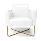 Kit 2 Poltronas Base X Industrial Dourado Marisa Corano Branco