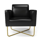 Kit 2 Poltronas Base X Industrial Dourado Marisa Corano - Pre