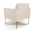 Kit 2 Poltronas Base X Industrial Dourado Marisa Corino Bege