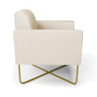 Kit 2 Poltronas Base X Industrial Dourado Marisa Corino - Bege