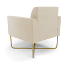 Kit 2 Poltronas Base X Industrial Dourado Marisa Suede - Bege