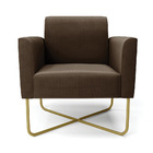 Kit 2 Poltronas Base X Industrial Dourado Marisa Suede - Marr