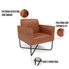 Kit 2 Poltronas Base X Industrial Preto Marisa Corano Nozes