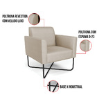 Kit 2 Poltronas Base X Industrial Preto Marisa Veludo Luxo D0