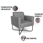 Kit 2 Poltronas Base X Industrial Preto Marisa Veludo Luxo D0