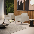 Kit 2 Poltronas Base X Industrial Preto Marisa Veludo Luxo Pr