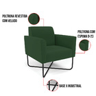 Kit 2 Poltronas Base X Industrial Preto Marisa Veludo Verde D