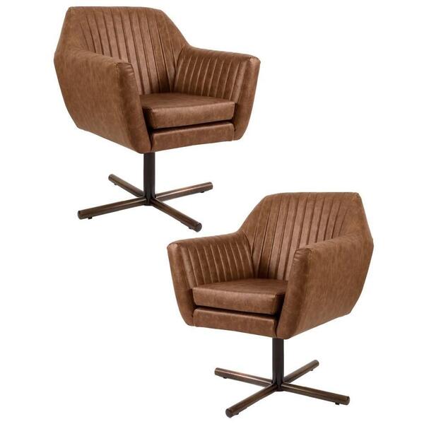 Kit 2 Poltronas Base Xis Madeira Dani B-14ano Moca